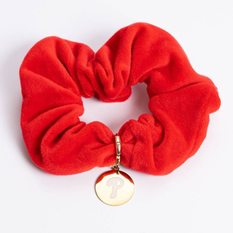 slide 1 of 2, Bijoux Sport by Luv Aj MLB "Philadelphia Phillies" Velvet Twister with Logo Charm - Red/Gold, 1 ct