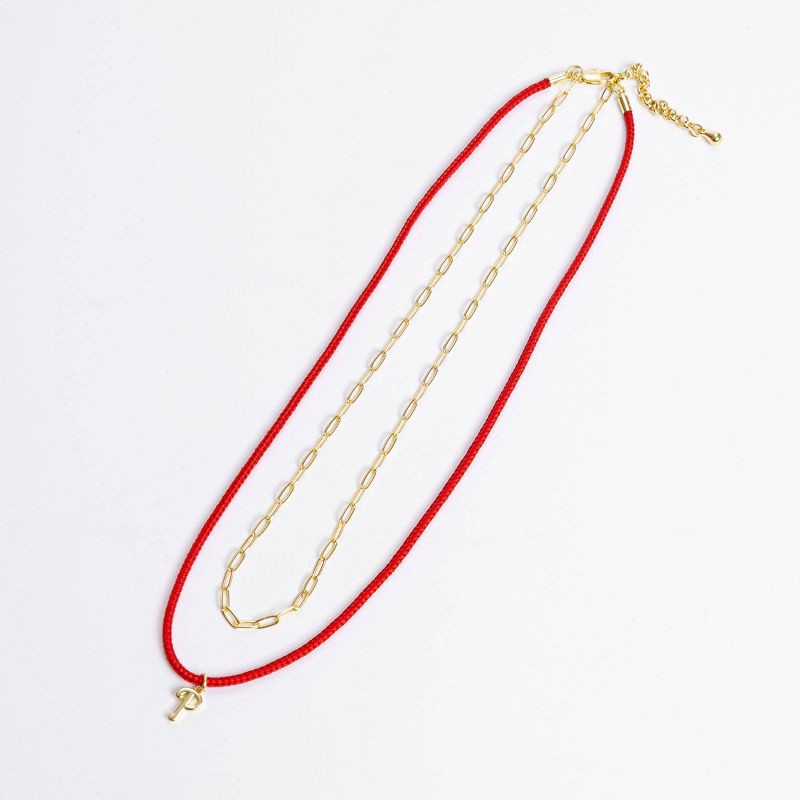 slide 1 of 2, Bijoux Sport by Luv Aj MLB "Philadelphia Phillies" Logo Cord Necklace Set - Red/Gold, 1 ct