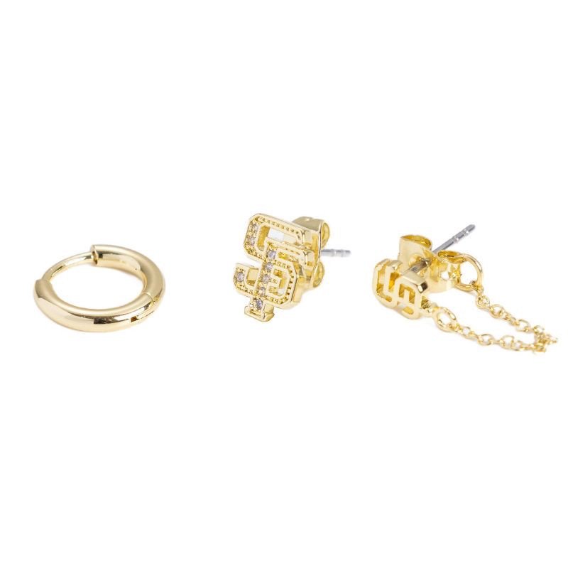 slide 1 of 2, Bijoux Sport by Luv Aj MLB "San Francisco Giants" Logo Chain Link Earring Set - Gold, 1 ct