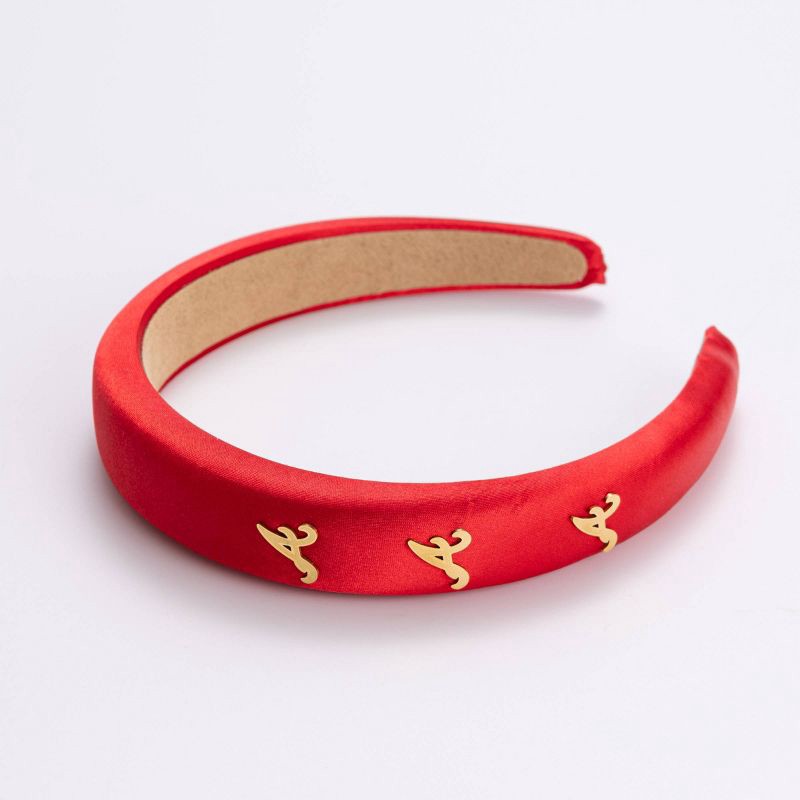 slide 1 of 2, Bijoux Sport by Luv Aj MLB Satin Logo Headband "Atlanta Braves" - Red, 1 ct