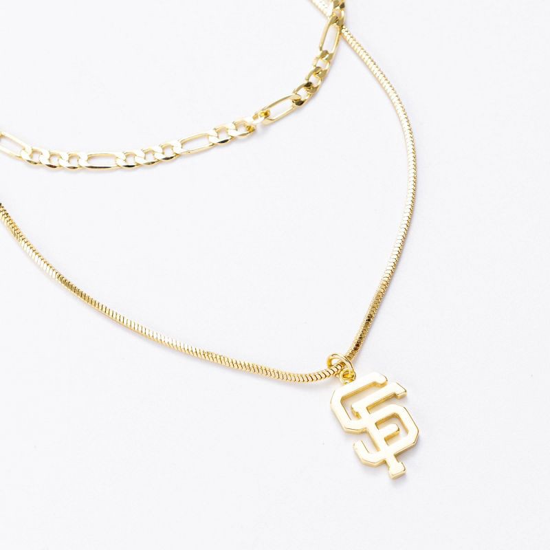 slide 1 of 2, Bijoux Sport by Luv Aj MLB "San Francisco Giants" Double Chain Logo Necklace - Gold, 1 ct