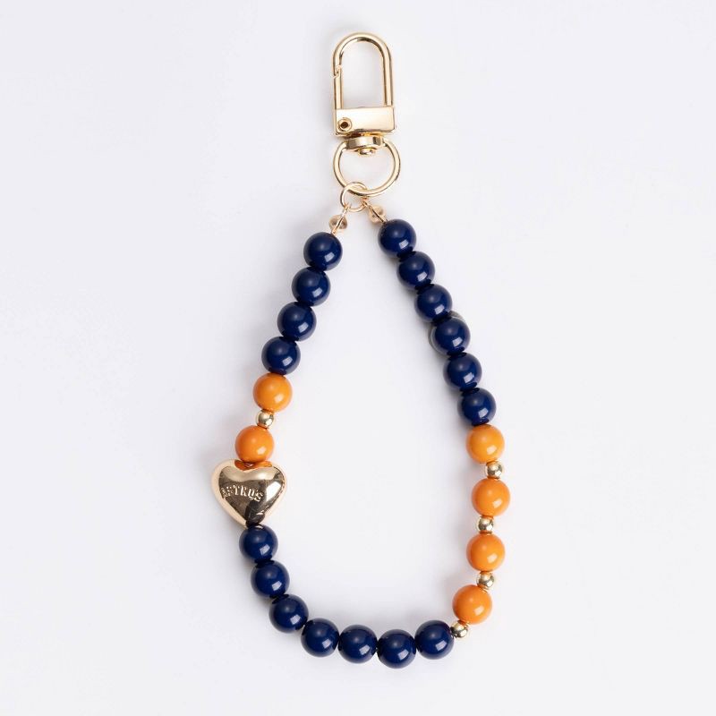 slide 1 of 2, Bijoux Sport by Luv Aj MLB Beaded Bag Charm "Houston Astros" - Navy Blue/Mustard Yellow, 1 ct