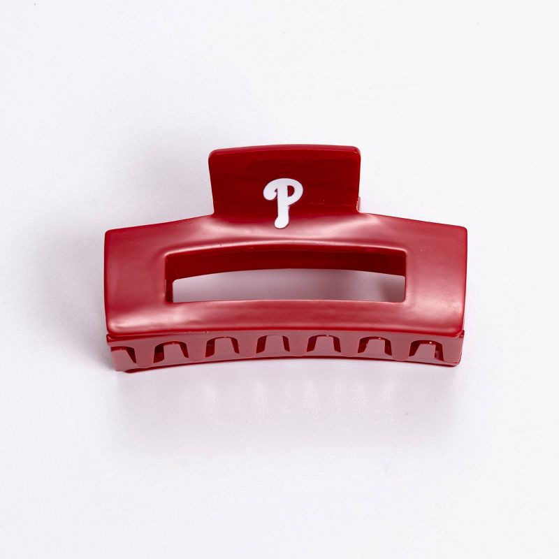 slide 1 of 2, Bijoux Sport by Luv Aj MLB Square Claw Clip "Philadelphia Phillies" - Red, 1 ct