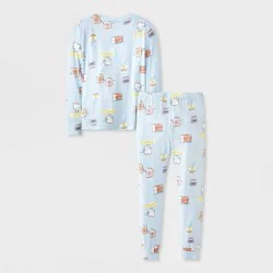 Carter's Just One You® Baby Girls' 2pc Comfy Soft PB & J Pajama Set - Light Blue 18M