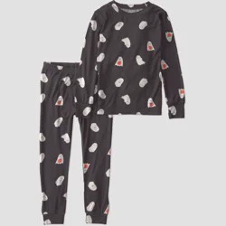 Carter's Just One You® Baby 2pc Comfy Soft Halloween Ghosts Printed Pajama Set - Dark Gray 12M
