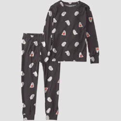 Carter's Just One You® Baby 2pc Comfy Soft Halloween Ghosts Printed Pajama Set - Dark Gray 18M