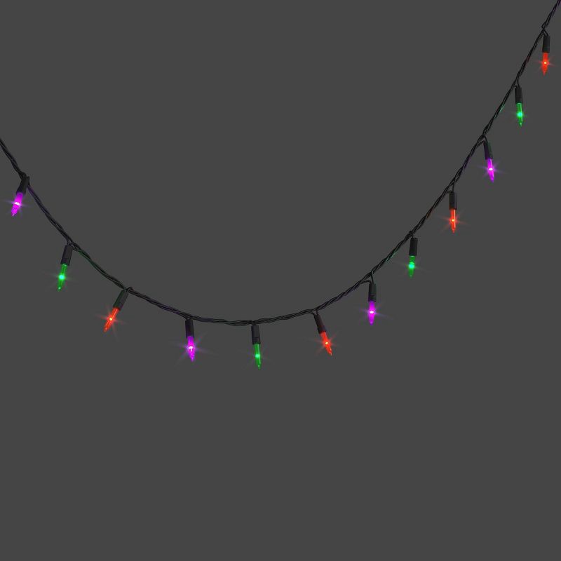 slide 1 of 4, 100ct LED Halloween Indoor Outdoor Miniature Glass String Lights Orange/Green/Purple - Hyde and EEK! Boutique™, 100 ct