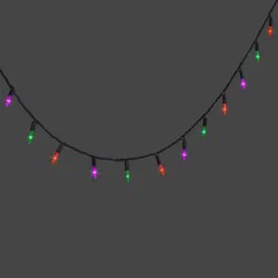 100ct LED Halloween Indoor Outdoor Miniature Glass String Lights Orange/Green/Purple - Hyde and EEK! Boutique™