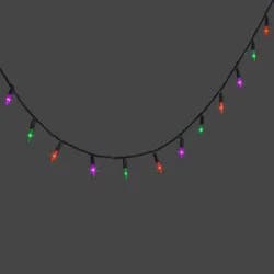 100ct LED Halloween Indoor Outdoor Miniature Glass String Lights Orange/Green/Purple - Hyde and EEK! Boutique™
