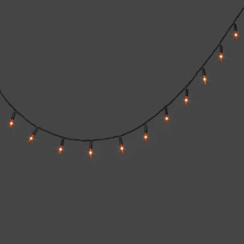 slide 1 of 4, 100ct LED Halloween Indoor Outdoor Miniature Glass String Lights Orange - Hyde and EEK! Boutique™: Fall, 100 ct