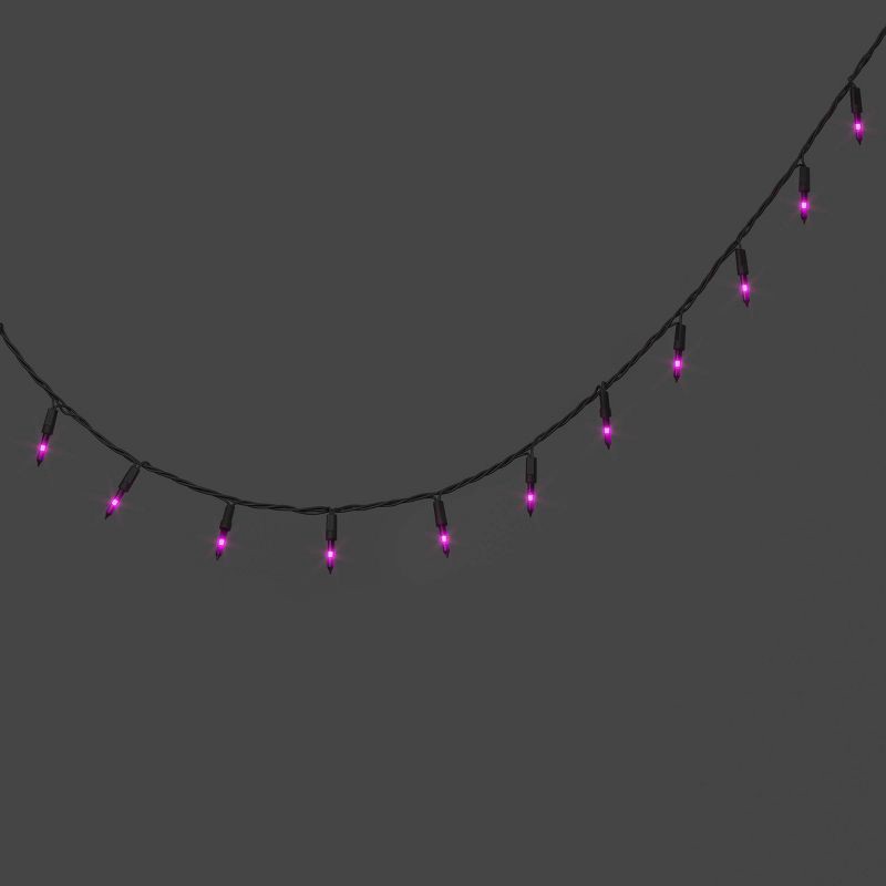 slide 1 of 4, 100ct LED Halloween Indoor Outdoor Miniature Glass String Lights Purple - Hyde and EEK! Boutique™: Fall, 100 ct