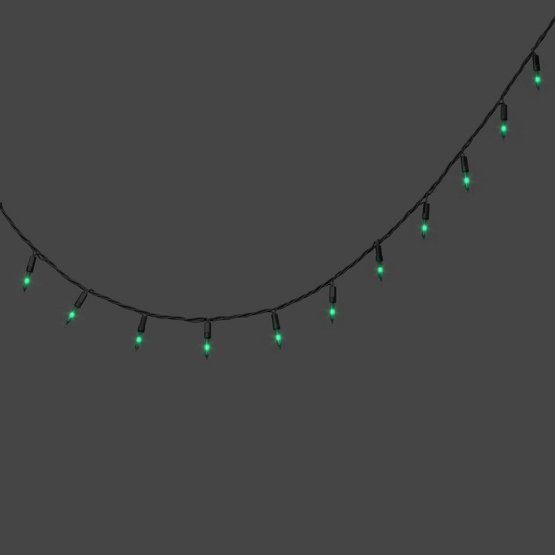 slide 1 of 4, 100ct LED Halloween Indoor Outdoor Miniature Glass String Lights Green - Hyde and EEK! Boutique™: Fall, 100 ct