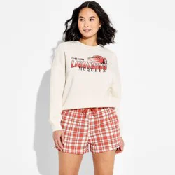 Mighty Fine Women's Graphic Jogger Shorts - Red XXS