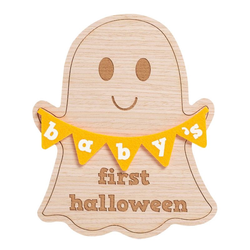 slide 1 of 6, Pearhead Halloween Baby's First Wooden Photo Card, 1 ct