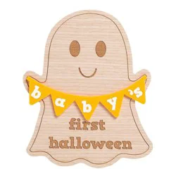 Pearhead Halloween Baby's First Wooden Photo Card