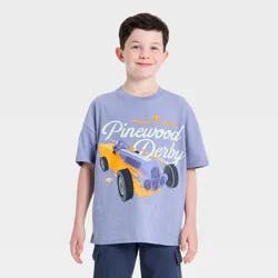 Boys' Boy Scouts of America "Pinewood Derby" Short Sleeve Oversized Graphic T-Shirt - Blue L
