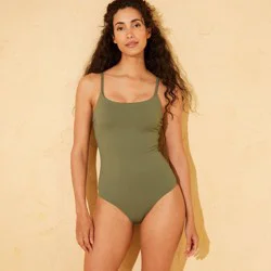 Women's Scoop Neck Medium Coverage One Piece Swimsuit - Shade & Shore™ Green XL