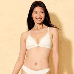 Women's Luxe Triangle Bikini Swim Top - Shade & Shore™ Cream