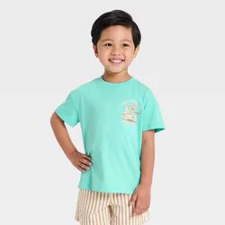 Toddler Boys' Scavenger Hunt Wild Golf Club Oversized T-Shirt - Aqua Blue 5T