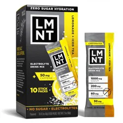 LMNT Zero-Sugar Lemonade Iced Tea Salt Electrolytes Drink - 10ct/2.1oz