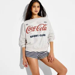 Women's Coca-Cola Graphic Pullover Sweatshirt - Gray L