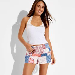 Zoe+Liv Women's Patchwork Graphic Pull-On Shorts - M