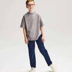 Boys' Short Sleeve Oversized Heavyweight Washed T-Shirt - Cat & Jack™ Gray XS