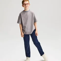 Boys' Short Sleeve Oversized Heavyweight Washed T-Shirt - Cat & Jack™ Gray L