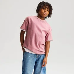 Boys' Short Sleeve Oversized Heavyweight Washed T-Shirt - Cat & Jack™ Mauve L