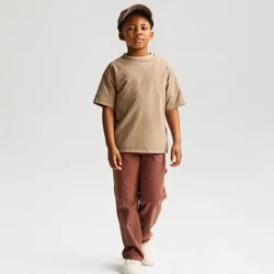 Boys' Short Sleeve Oversized Heavyweight Washed T-Shirt - Cat & Jack™ Brown XS
