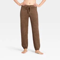 Women's Teddy Sweater Joggers - Auden™ Brown M