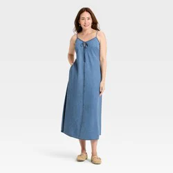 Women's Chambray Maxi Sundress - Universal Thread™ Blue S
