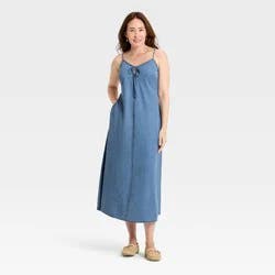 Women's Chambray Maxi Sundress - Universal Thread™ Blue M