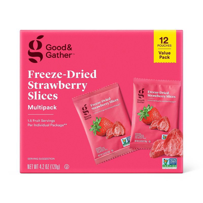 slide 1 of 5, Freeze Dried Strawberry Slices - 12ct - Good & Gather™, 12 ct