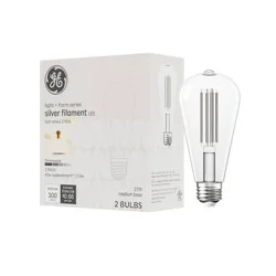 GE Household Lighting 2pk Light and Form Series ST19 Silver Filament SW