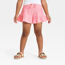 Toddler Girls' Smocked Woven Shorts - Cat & Jack™ Pink 18M
