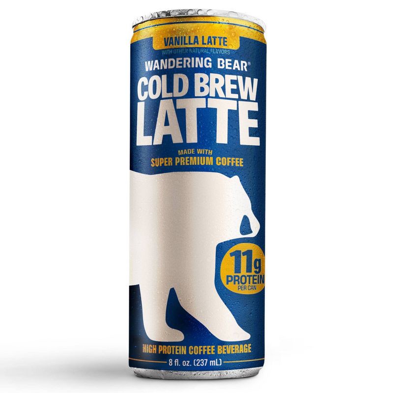 slide 1 of 8, Wandering Bear Coffee Vanilla Latte - 8 fl oz, 8 fl oz