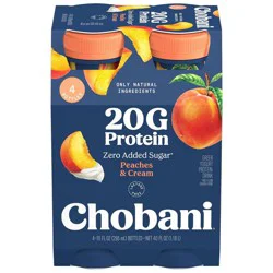 Chobani Peaches & Cream Greek Yogurt Drink - 20g Protein 40 fl oz/4pk