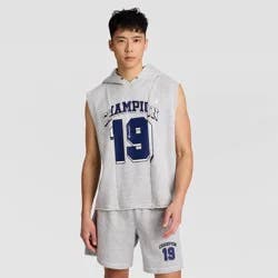 Champion Men's Sleeveless French Terry Hooded Pullover Sweatshirt - Oxford Heather Gray L