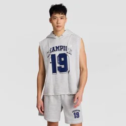 Champion Men's Sleeveless French Terry Hooded Pullover Sweatshirt - Oxford Heather Gray XL