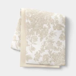 14x108" Cotton Reversible Floral Toile Table Runner Tan - Threshold™