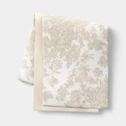 14x108" Cotton Reversible Floral Toile Table Runner Tan - Threshold™