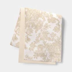 14x72" Cotton Reversible Floral Toile Table Runner Tan - Threshold™