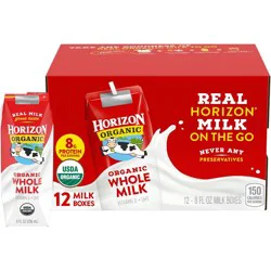 Horizon Organic Whole Milk - 12pk/8 fl oz Boxes