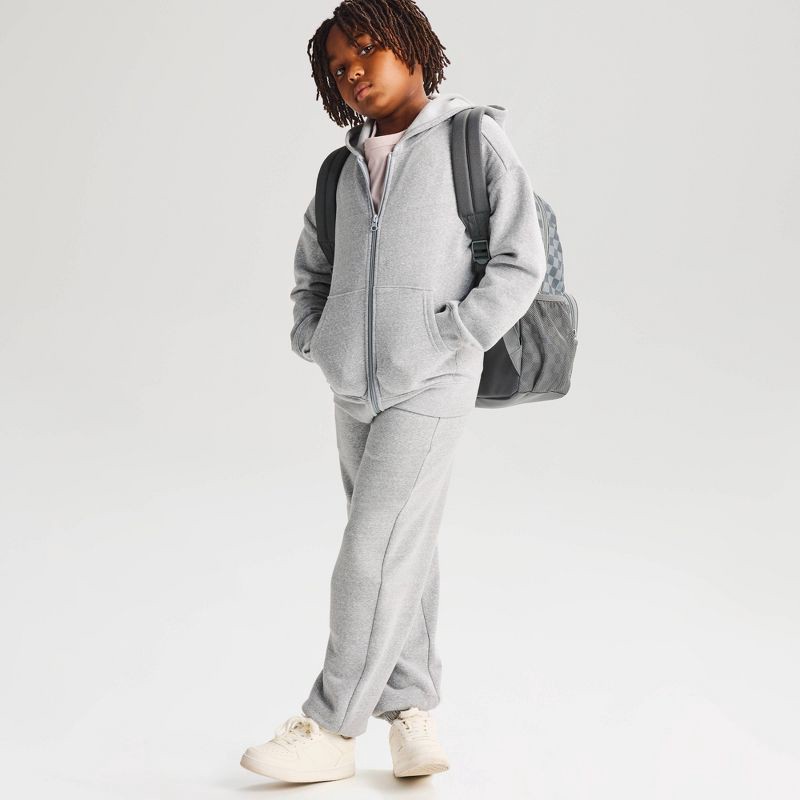 slide 1 of 3, Boys' Relaxed Fit Fleece Zip-Up Hoodie Sweatshirt - Cat & Jack™ Heathered Gray L, 1 ct