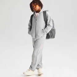 Boys' Relaxed Fit Fleece Zip-Up Hoodie Sweatshirt - Cat & Jack™ Heathered Gray L