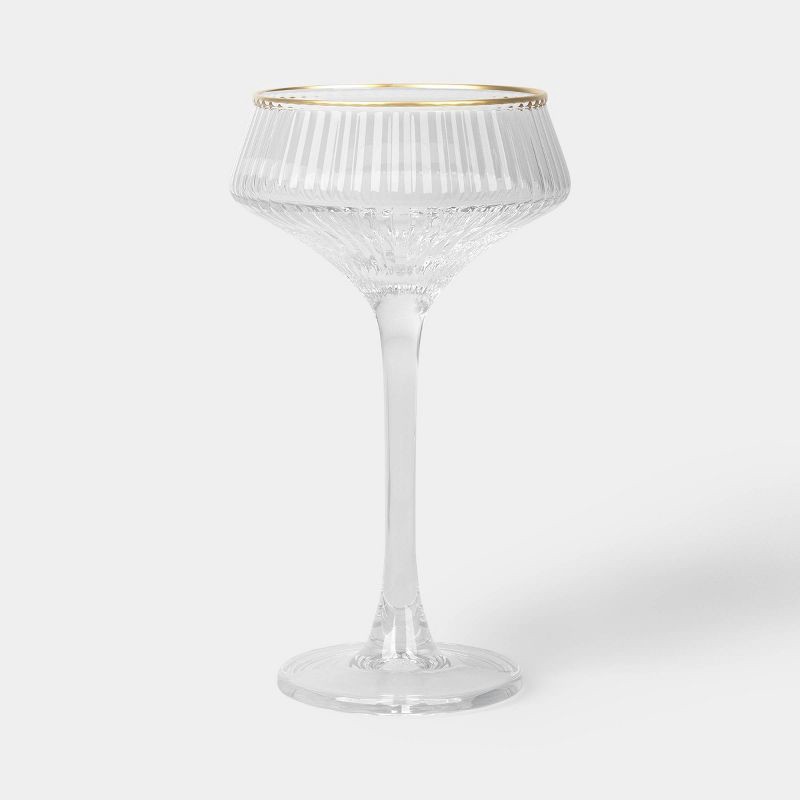 slide 1 of 3, 6.4 fl oz Cassin Coupe Glass Gold Rim - Threshold™, 6.4 fl oz
