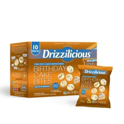 Drizzilicious Drizzled Mini Rice Cakes Birthday Cake Multipack - 7.4oz/10ct: Keto Certified, Organic