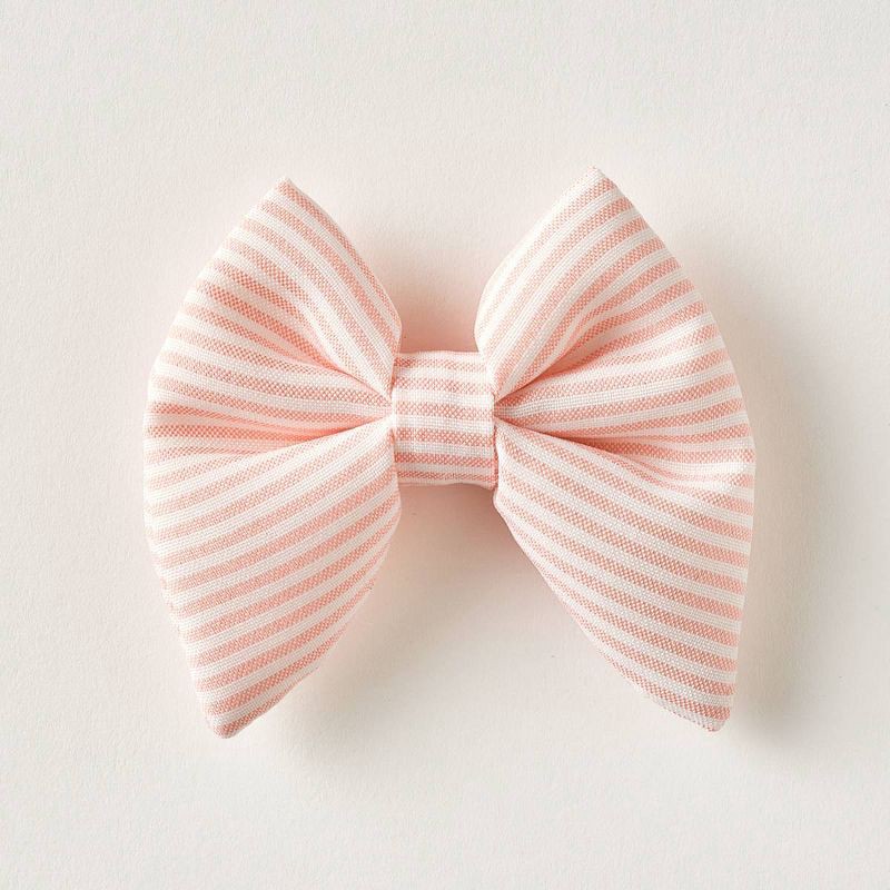 slide 1 of 6, Hooray House Bow Tie - Pink Stripe XS/S, 1 ct