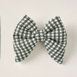 Hooray House Bow Tie - Dark Green Gingham XS/S